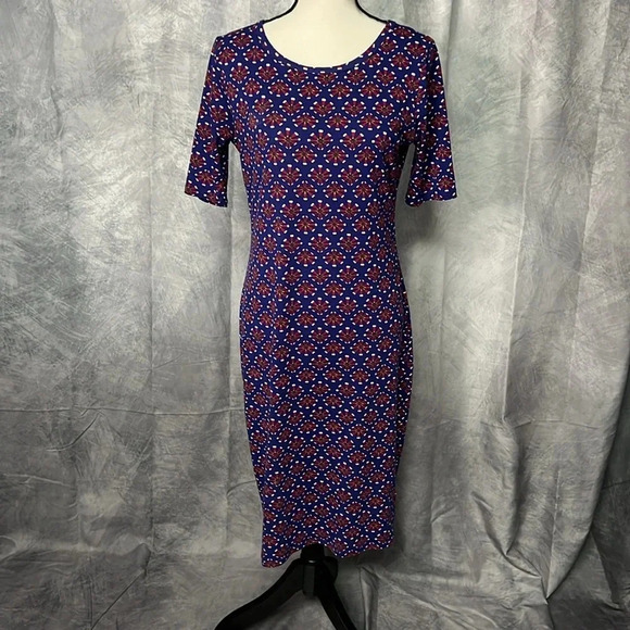 LuLaRoe Julia Purple Flowered Dress LIKE NEW- sz M - Picture 1 of 12